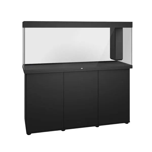 Juwel Rio 450 Black Aquarium and Cabinet Combo featuring a 120-gallon freshwater aquarium with integrated LED lighting, filtration, and matching black stand.