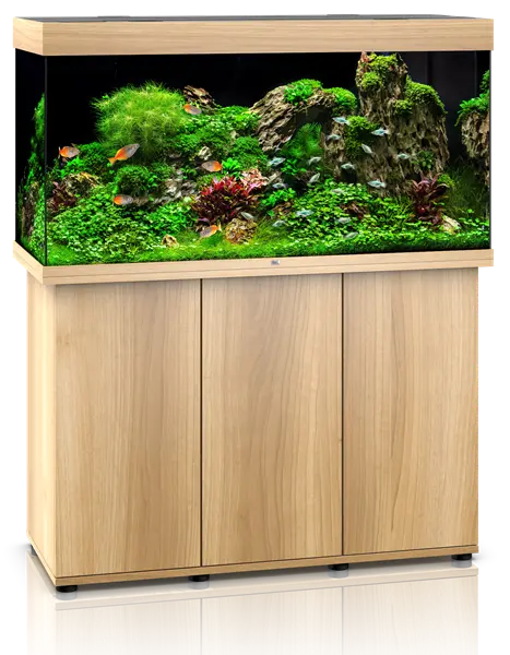 Juwel Rio 350 Light Wood Aquarium & Cabinet Combo with built-in LED lighting, internal filtration system, and matching cabinet for freshwater fish, planted tanks, and large community aquariums.