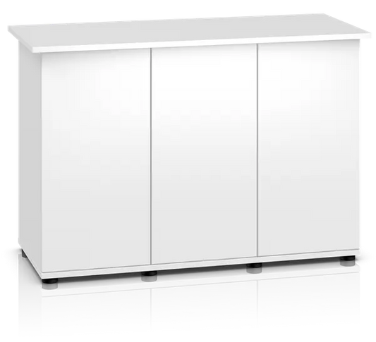 Juwel Rio 350 White Aquarium & Cabinet Combo with integrated LED lighting, built-in filtration, and matching white stand for freshwater fish, planted aquariums, and cichlid setups.