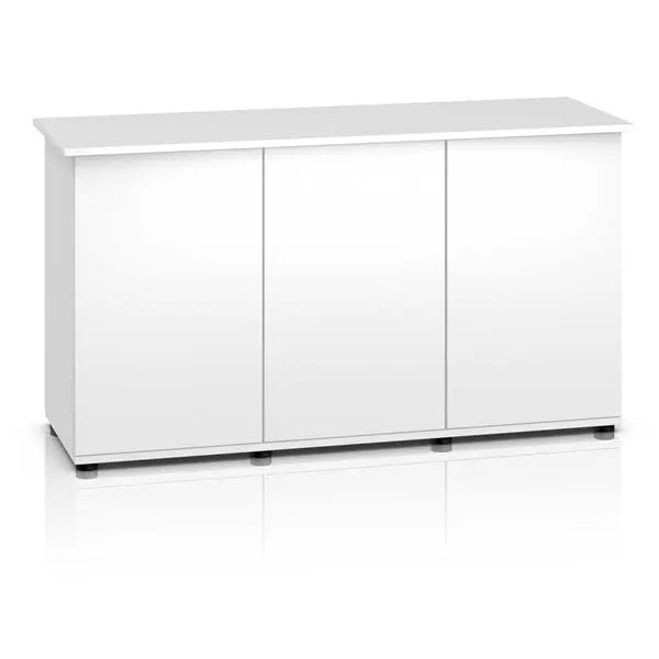 Juwel Rio 450 White Aquarium and Cabinet Combo featuring a 120-gallon freshwater aquarium with integrated LED lighting, filtration, and matching white stand.