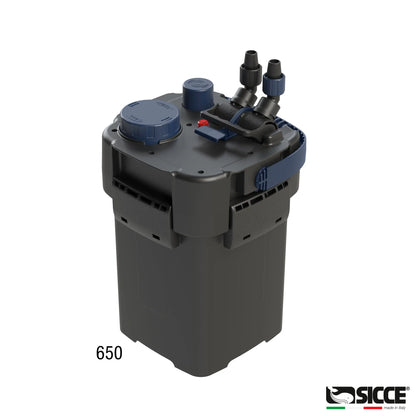 Sicce MEGA FILTRA 650 aquarium filtration system – AC-powered filter for freshwater and marine aquariums
