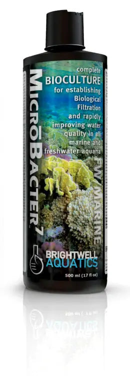 Brightwell Aquatics MicroBacter7 500 mL live beneficial bacteria for freshwater marine and reef aquariums