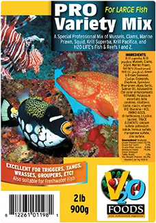 V2O Aquarium Pro Variety large cube 1lb frozen fish food