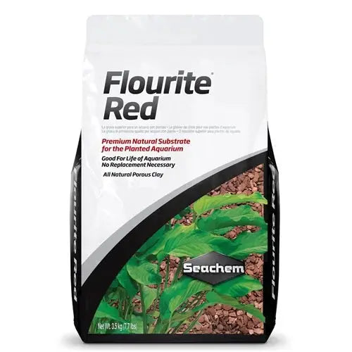 Seachem Flourite Red – 7.7 lb bag of mineral-rich red-brown clay gravel substrate for planted freshwater aquariums.