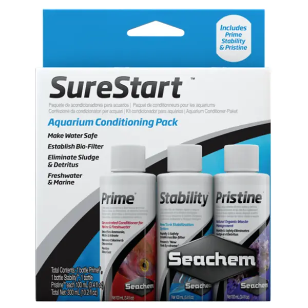 Seachem SureStart Pack with Prime Stability and Pristine 100 mL bottles