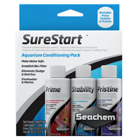 Seachem SureStart Pack with Prime Stability and Pristine 100 mL bottles