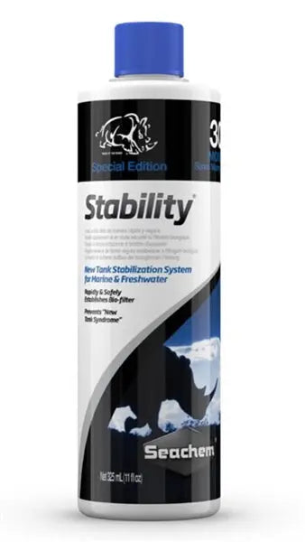 Seachem Bonus Stability 325 mL aquarium bacteria supplement for cycling tanks and biological filtration.