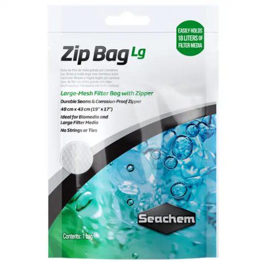 Seachem Zip Bag Large Mesh 19x17 reusable aquarium filter media bag for freshwater and saltwater filtration