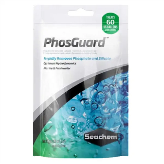 Seachem PhosGuard 100 mL bagged phosphate and silicate remover for freshwater and marine aquariums, treats 60 gallons