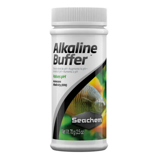 Seachem Alkaline Buffer 2.5 oz phosphate-free freshwater pH and KH buffer for African cichlids, livebearers, hard-water tanks, and stable water chemistry.