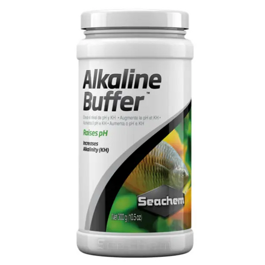 Seachem Alkaline Buffer 10.5 oz phosphate-free freshwater pH and KH buffer for planted tanks, community aquariums, and stable water chemistry.