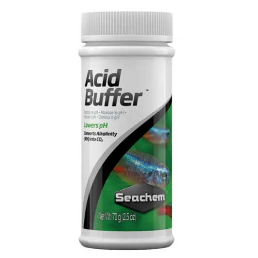 Seachem Acid Buffer 70 g phosphate-free freshwater pH buffer for planted aquariums, soft-water fish, shrimp tanks, and community aquariums.