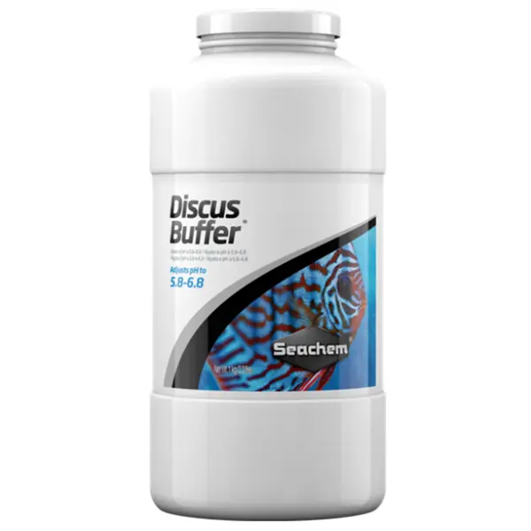 Seachem Discus Buffer 500g freshwater aquarium buffer for lowering pH and creating ideal soft acidic water conditions for discus fish and South American aquariums