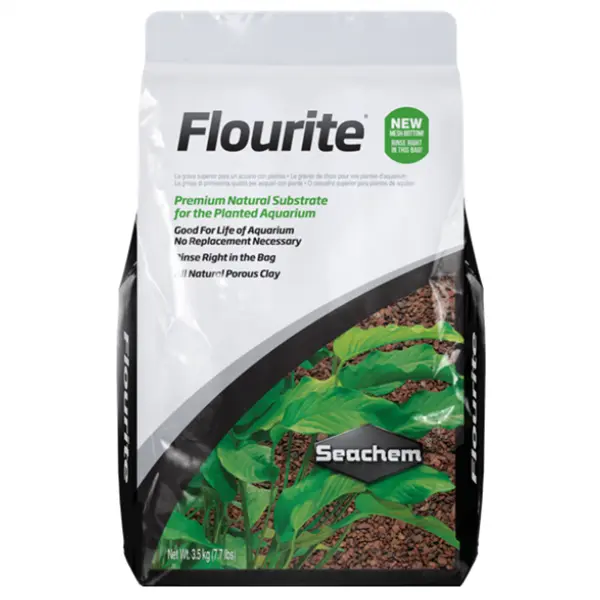 Seachem Flourite Natural Clay Gravel 7.7 lb planted aquarium substrate for freshwater planted tanks, shrimp tanks, and root-feeding plants.
