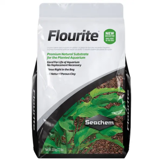 Seachem Flourite Natural Clay Gravel 7.7 lb planted aquarium substrate for freshwater planted tanks, shrimp tanks, and root-feeding plants.