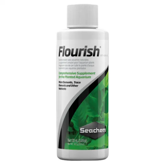 Seachem Flourish 100mL comprehensive plant supplement for freshwater planted aquariums