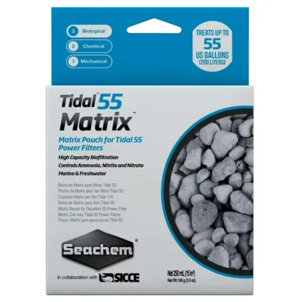 Seachem Tidal 55 Matrix Cartridge biological filter media for Tidal 55 hang-on-back filters in freshwater, planted, and saltwater aquariums.