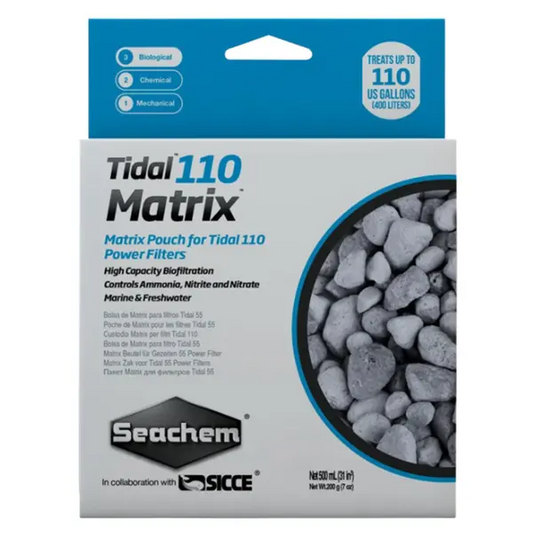 Seachem Tidal 110 Matrix Cartridge biological filter media cartridge with Matrix for freshwater, saltwater, planted, and reef aquariums.