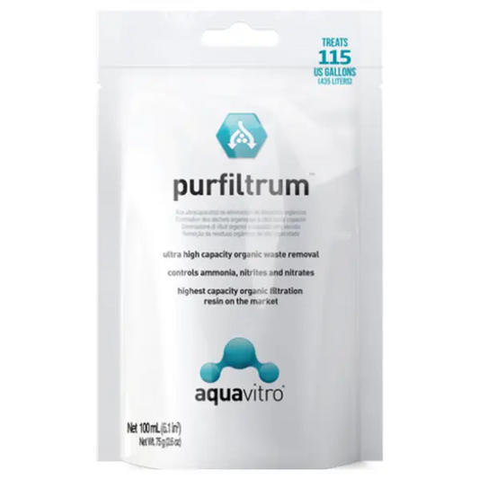 Seachem Aquavitro Purfiltrum 100mL bagged premium aquarium filter media for freshwater and saltwater tanks