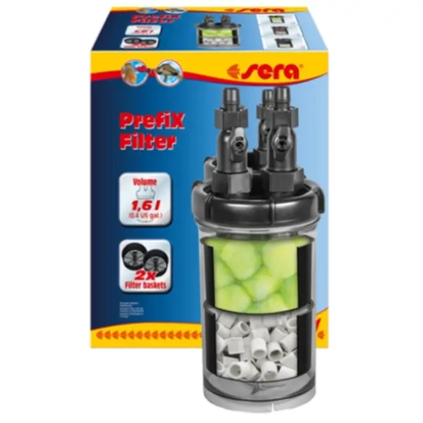 sera PrefiX Filter motorless aquarium prefilter with two media baskets