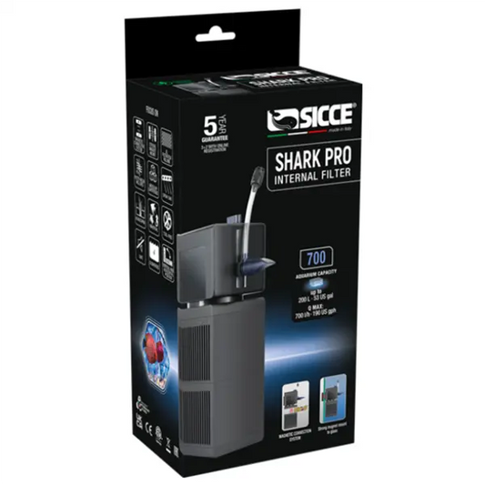 Sicce Shark PRO 700 internal aquarium filter 185 GPH for freshwater planted and saltwater tanks
