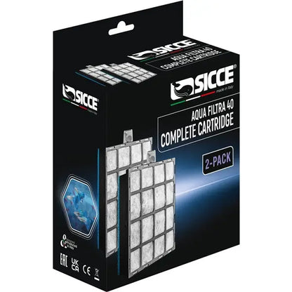 Sicce Aqua Filtra 40 Replacement Cartridge 2 Pack for Aqua Filtra 40 HOB filters