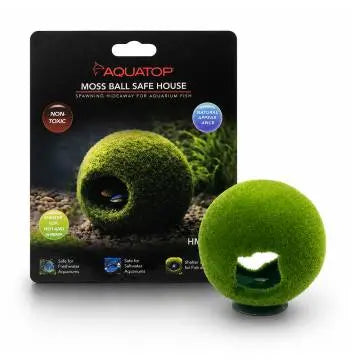 Aquatop Moss Ball Hideaway Small 2.6 x 2.3 x 2.6 inch aquarium hide with suction cup mount