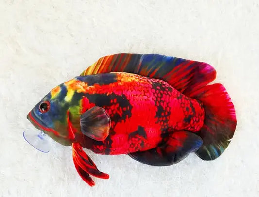Green Pleco Oscar Fish Volcano 13 inch Plushie – red and orange aquarium plush toy