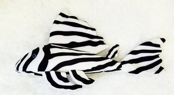 GreenPleco Zebra Plecostomus Plush Jumbo – glow-in-the-dark black and white striped pleco plush toy for fish collectors