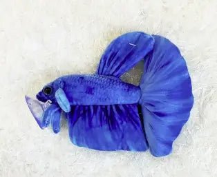 GreenPleco Betta Blue Plush – soft blue Betta fish plush toy with flowing fins for aquarium enthusiasts