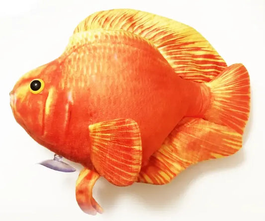 GreenPleco Blood Parrot Plush – soft bright red parrot cichlid plush toy for aquarium lovers and collectors