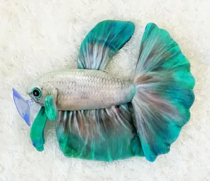 GreenPleco Betta Jade Mist Plush – soft green Betta fish plush toy with flowing fins for aquarium lovers