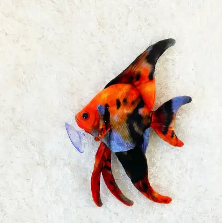 GreenPleco Angel Sunset Plush – orange and white angelfish plush toy with elegant fins for aquarium fans