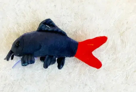 GreenPleco Shark Red Tail Plush – Black and red collectible shark plush made from eco-friendly materials by GreenPleco
