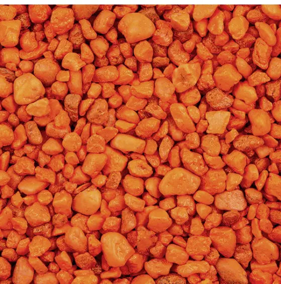 Estes Permaglo Orange Aquarium Gravel bright orange decorative substrate for freshwater aquariums, GloFish tanks, and colorful fish displays