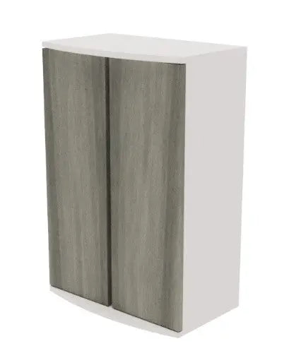 Tideline 23.4 Bowfront Stand white aquarium stand with gray Artika doors for bowfront fish tanks