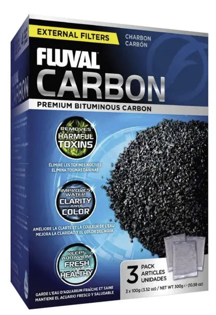 Fluval Carbon activated aquarium filter media for freshwater and saltwater filters