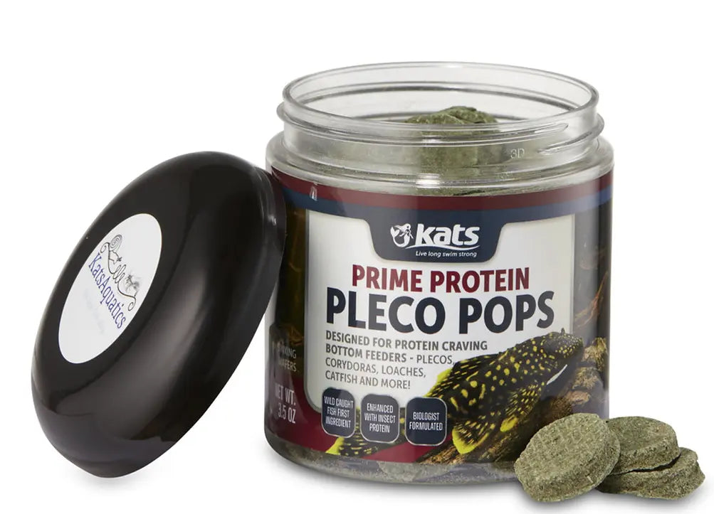 Kat’s Aquatics Prime Protein Pleco Pops 3.5 oz sinking wafers for plecos and bottom feeding fish