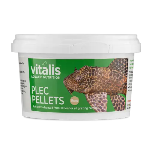 Vitalis Plec Pellets container for plecos and bottom-feeding fish