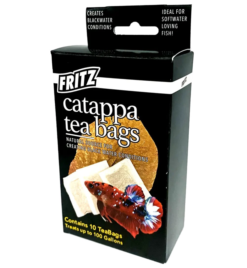 Fritz Catappa Tea Bags for aquariums – natural Indian almond leaf extract in convenient tea bags to promote fish health and enhance water quality.