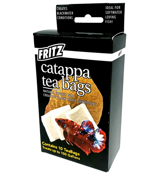 Fritz Catappa Tea Bags for aquariums – natural Indian almond leaf extract in convenient tea bags to promote fish health and enhance water quality.