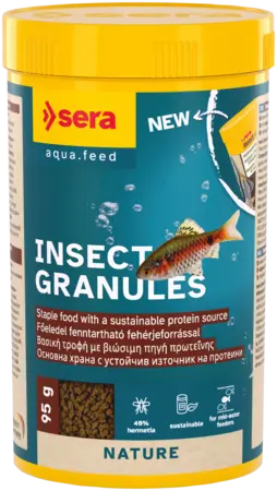 Sera Insect Granules 250 ml insect-based sinking granule food for tropical freshwater fish