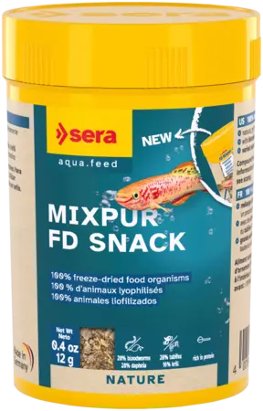 Sera Mixpur FD Snack freeze-dried food mix with brine shrimp, krill, and tubifex – natural protein-rich treat for freshwater and marine fish