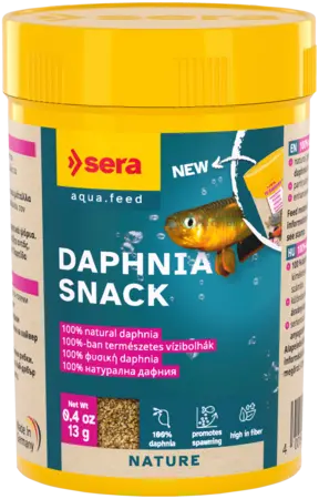 Sera Daphnia Snack 0.4 oz is a freeze-dried natural fish treat rich in fiber for freshwater aquarium fish.