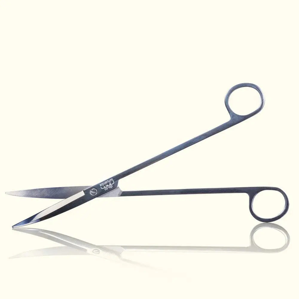 Aquarium Co-Op curved aquarium plant scissors made of stainless steel for trimming plants in planted freshwater aquariums