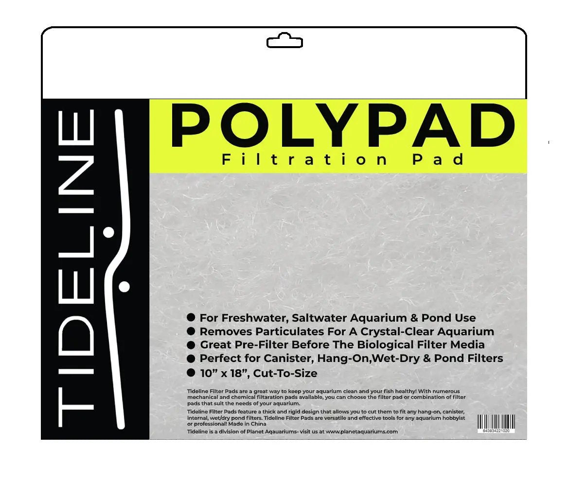 “Tideline Polypad Filter Pad 10x18 – mechanical and carbon filter pad sheet for freshwater or saltwater aquarium filtration.”