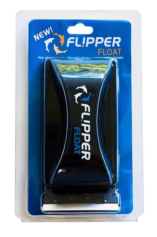 Flipper Cleaner Standard Float – magnetic aquarium glass cleaner with scrubber and scraper blade for tanks up to ½ inch thick.