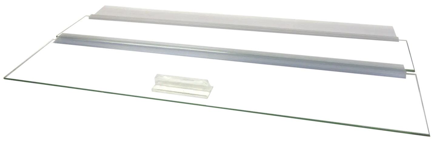 Aquarium Masters 48 × 18 inch hinged glass aquarium canopy with handle and rear backstrip