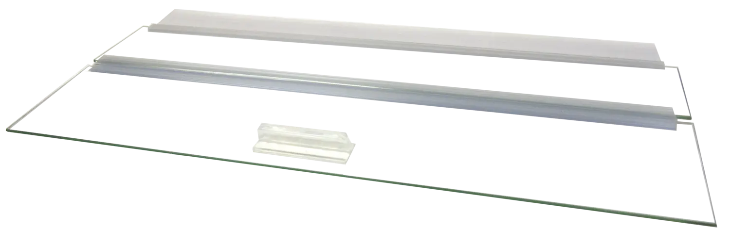 Aquarium Masters 48 × 18 inch hinged glass aquarium canopy with handle and rear backstrip