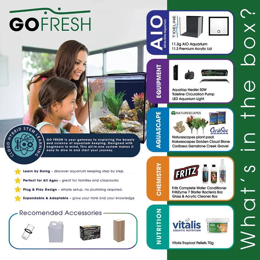 Tideline Go Fresh 11.3 aquarium system – modern all-in-one nano aquarium with built-in filtration